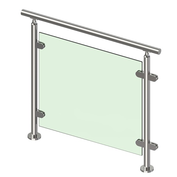 CRPH42, Round Post For Handrail Ø2", 42" Height, Heavy Duty (Post Only, Not included Glass Clamp)